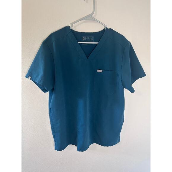 Figs Tops - Figs Caterina Scrub Top Size Large TM3000 One Pocket Medical Uniform Navy